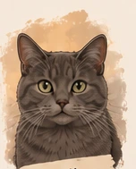 Illustration der grauen Katze Lilly